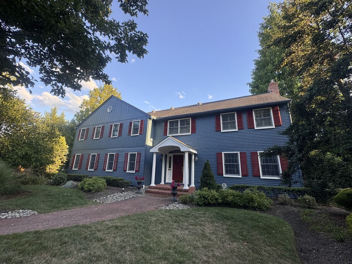 A freshly painted house exterior completed by S and C Painting Company in Moorestown, New Jersey